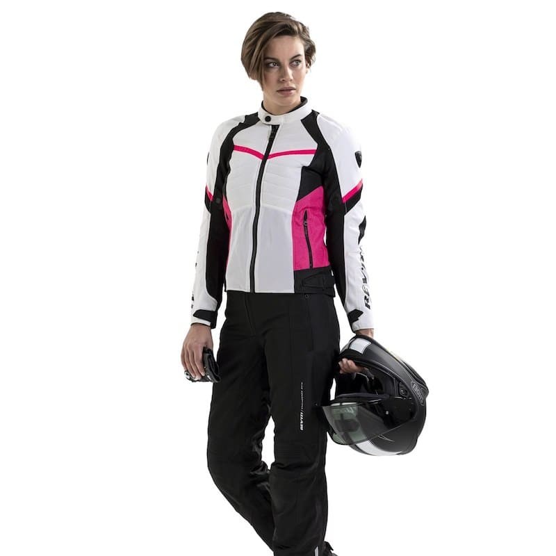 Giacca donna Revit Arc Air ladies Black white fucsia moto