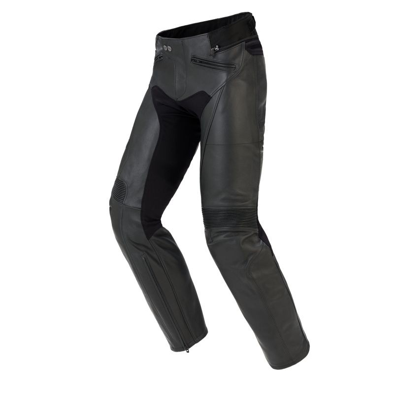 WATRERPROOF BLACK AND WHITE LEATHER MOTOCROSS TROUSERS Water resistant  motorcycle bottoms