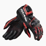 REV'IT QUANTUM 2 LEATHER GLOVES - BLACK NEON-RED