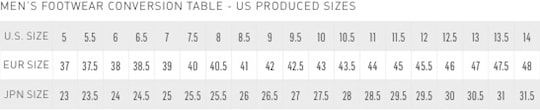 Alpinestars Shoe Size Chart